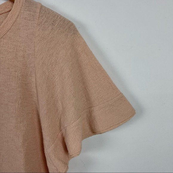 Madewell Texture & Thread Flutter Sleeve Relaxed fit Top Size XS Pink/Peach - Picture 5 of 12